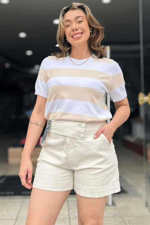 Blusa Listrada Bege Lunender 3